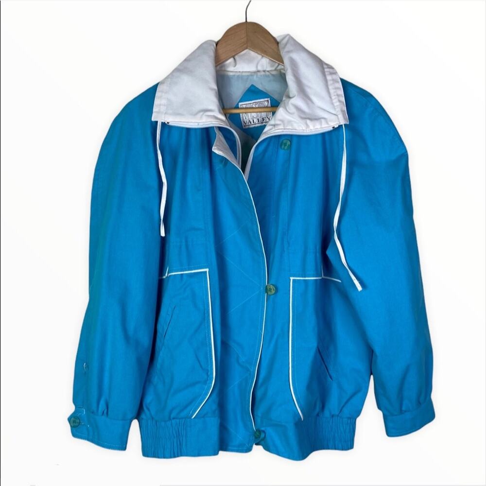 Vintage 90's Unisex Misty Valley Blue Varsity Bomber Jacket
